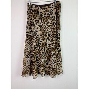 Metro Wear Women's Leopard Print Midi Skirt Mob Wife Boho Chic Plus Size 3X